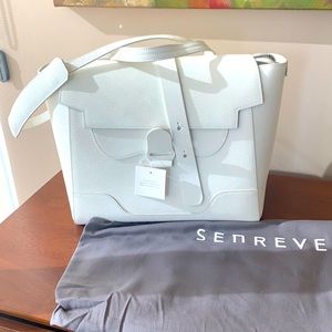 Senreve white convertible tote & backpack handbag